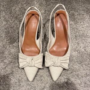 ASOS Cream Slingback Heels with Bow